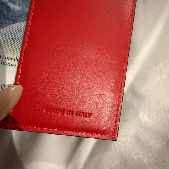Christian Louboutin Black & Red Leather Passport Cover - Picture 3 of 5
